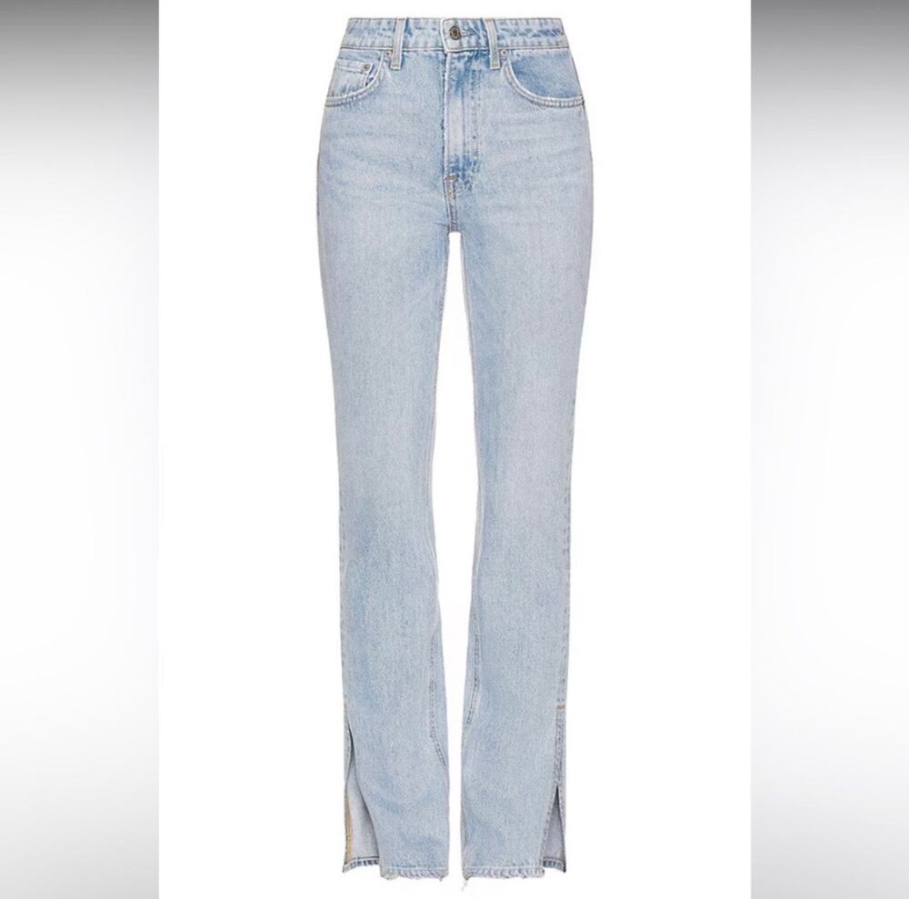 GRLFRND The Harlow High Rise Boot with Slit Jeans Light Wash Size  26